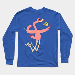 Flamingo Handball Player Long Sleeve T-Shirt